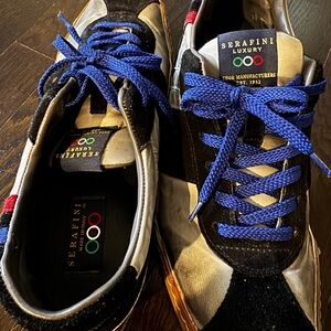 Serafini Luxury Sneakers with Blue Laces